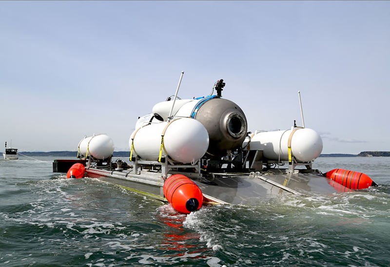 Una imagen de archivo del sumergible Titán, que se extravió en las cercanías del Titanic. / AFP PHOTO / OCEANGATE EXPEDITIONS