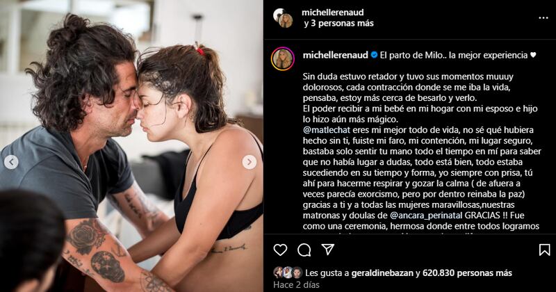 Michelle Renaud tuvo su parto en casa |