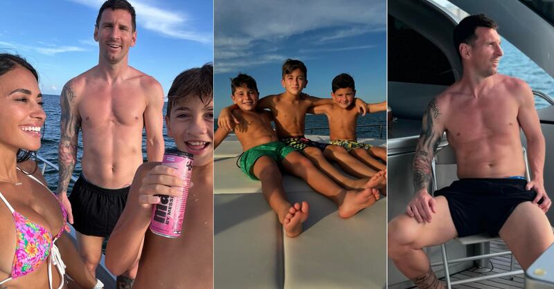 Leo Messi en familia de vacaciones