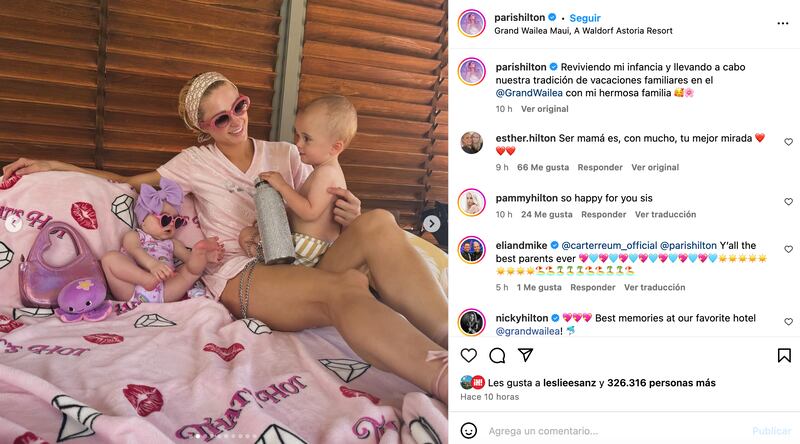 Paris Hilton junto a sus hijos, London y Phoenix